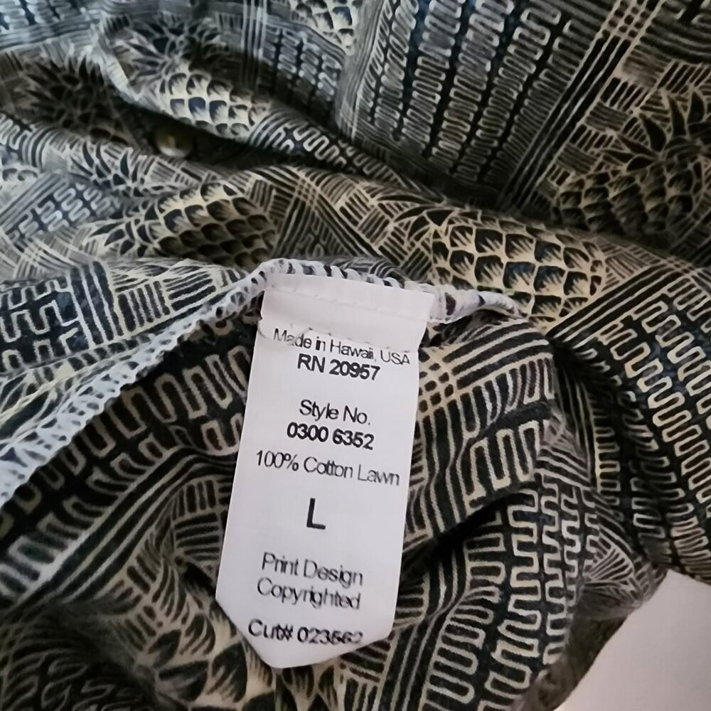 Tori Richard Hawaiian Shirt Mens L Pineapple Cotton Coastal Resortwear Vacation - Picture 5 of 9